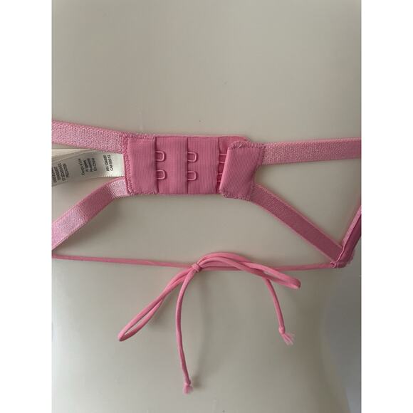 For Love & Lemons Bra Lingerie Floral Bouquet Plunge Sheer Pink - Picture 9 of 12